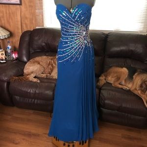 Tony Bowls Beaded Sequin Formal Dress